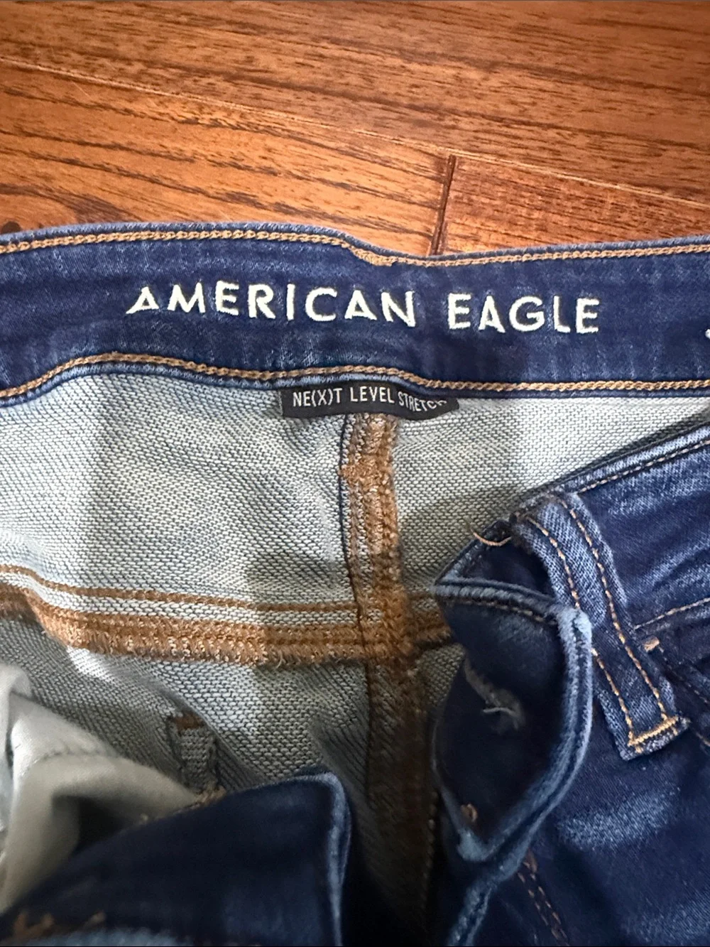 American Eagle Outfitters Dark Blue Ripped Skinny Jeans